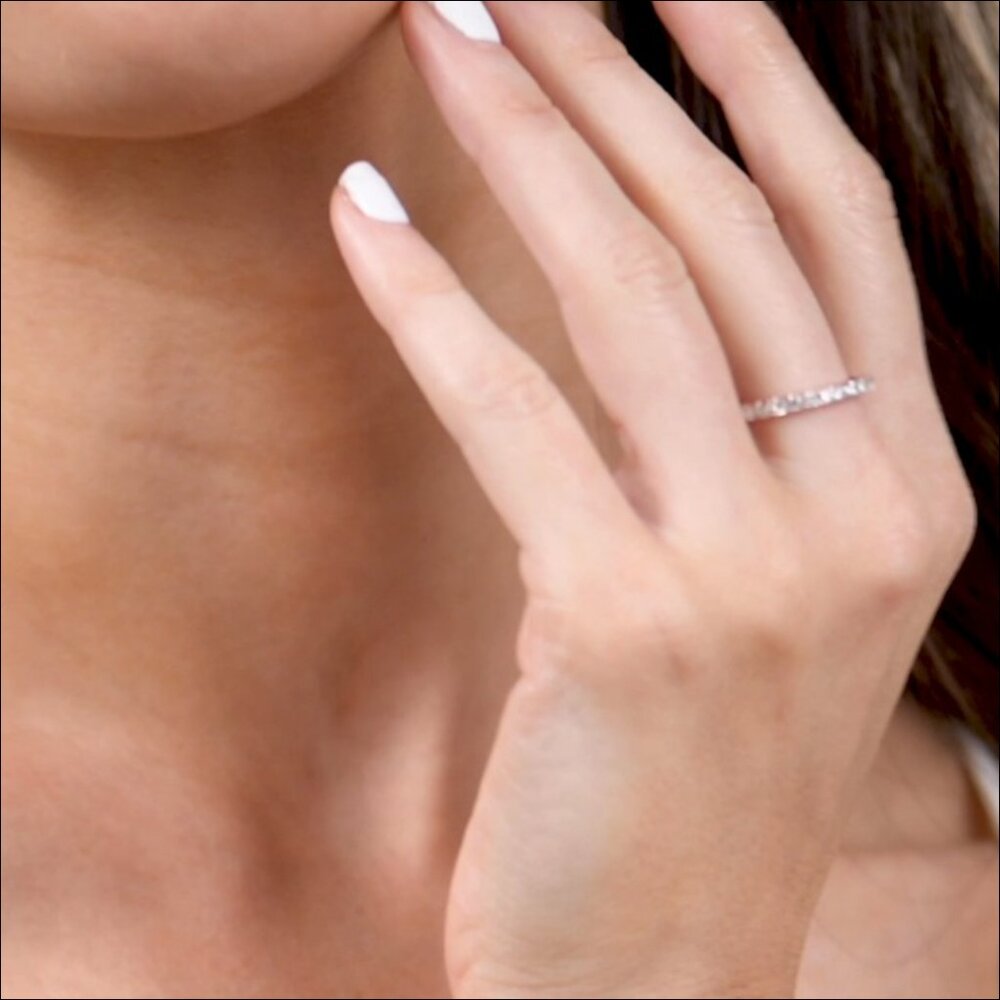 Gold Plated Eternity Ring, Stackable Cubic Zircon… - image 7